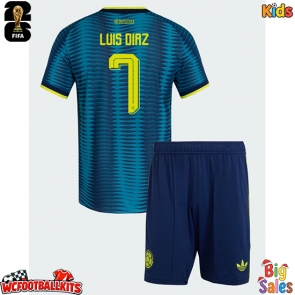 Colombia Luis Diaz #7 Replica Away Stadium Kit for Kids World Cup 2026 Short Sleeve (+ pants)